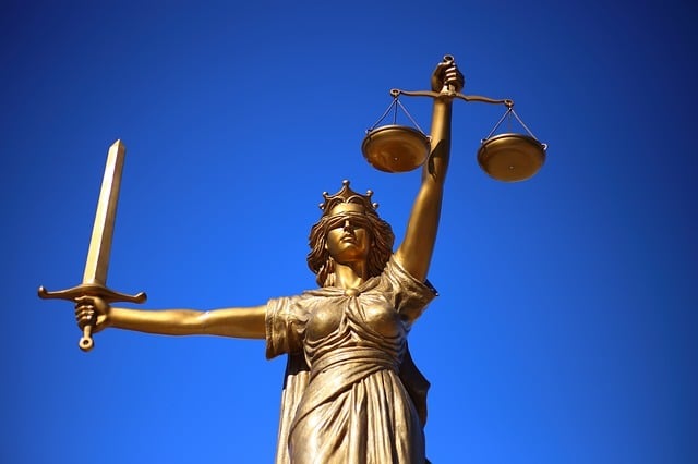 Statue of "Justice" with balancing scales